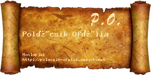 Polácsik Ofélia névjegykártya